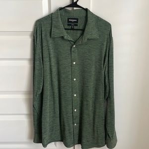 mens BONOBOS stretch green button down